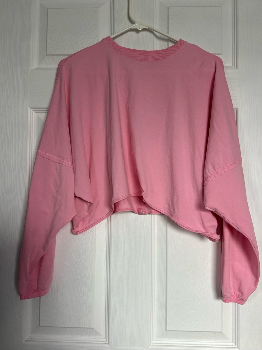 JoyLab Pink Cropped Long-Sleeve Crewneck